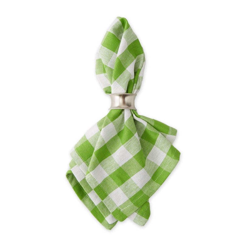 DII Checkered Tabletop Collection 100% Cotton, Machine Washable, Napkin Set, 20x20, Green Apple, 6 Piece - Image 2